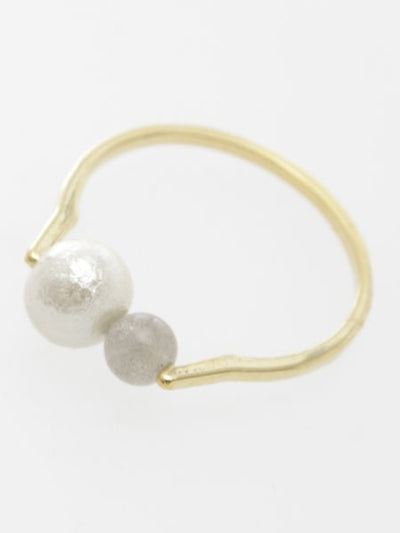 Cotton Pearl x Gemstone Ring