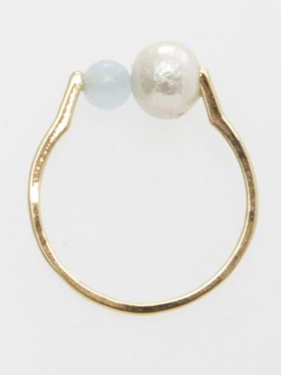 Cotton Pearl x Gemstone Ring