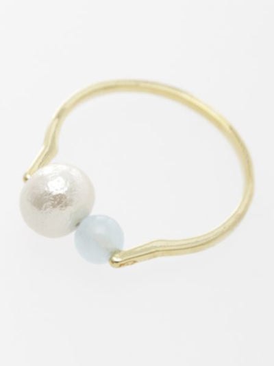 Cotton Pearl x Gemstone Ring