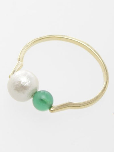 Cotton Pearl x Gemstone Ring