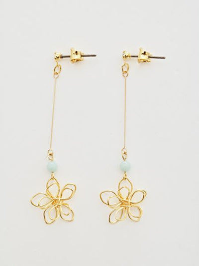 Wirework Flower Long Earrings