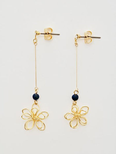 Wirework Flower Long Earrings