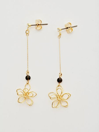 Wirework Flower Long Earrings