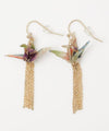 Flying ORIGAMI Crane Earrings