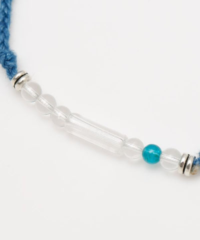 Indigo Dyed Braided Anklet - Crystal - Apr