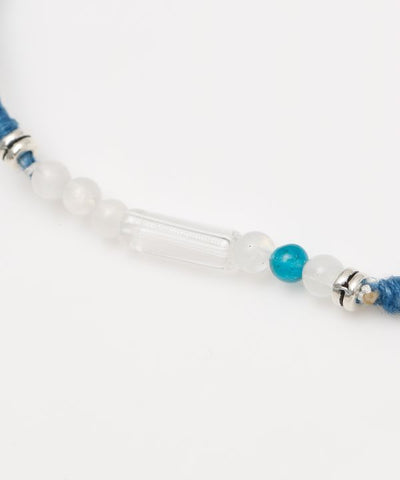 Indigo Dyed Braided Anklet - Moonstone - Jun