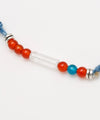 Indigo Dyed Braided Anklet - Carnelian - Jul