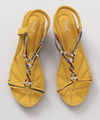 Boho Wedge Sandals - Yellow